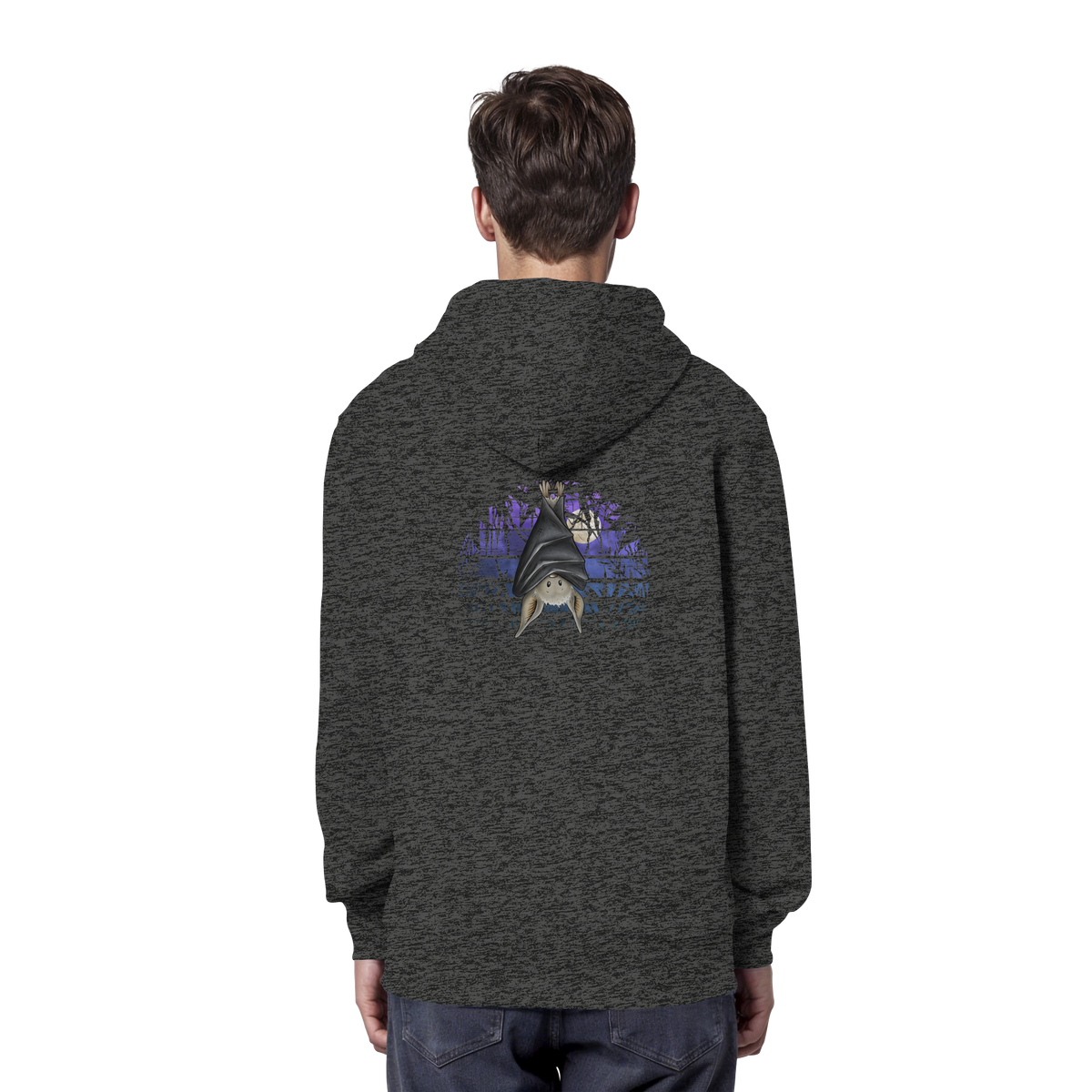 Fledermaus in blauer Nacht - Organic Hoodie