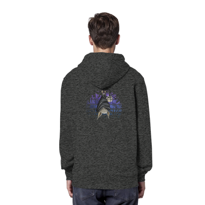 Fledermaus in blauer Nacht - Organic Hoodie