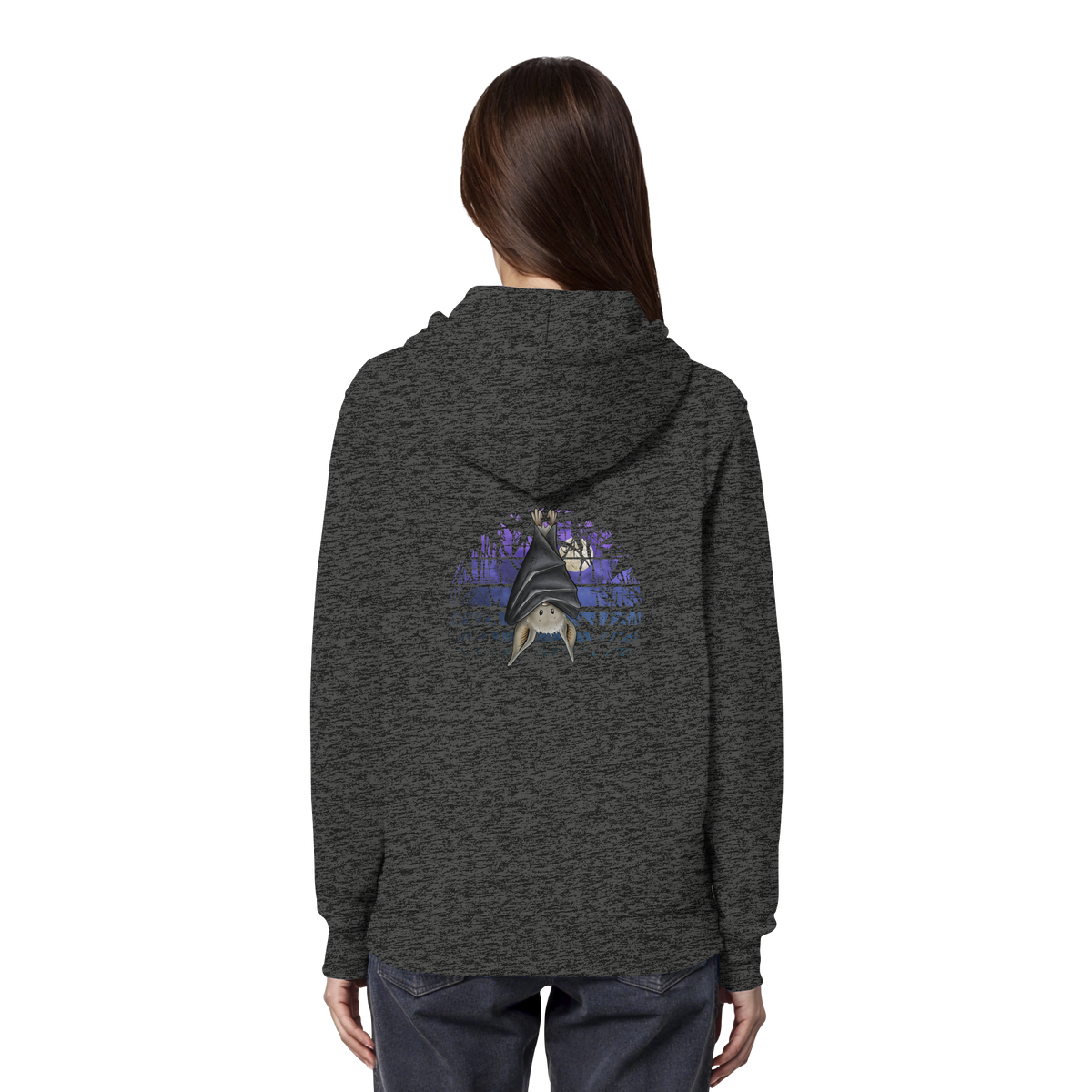 Fledermaus in blauer Nacht - Organic Hoodie