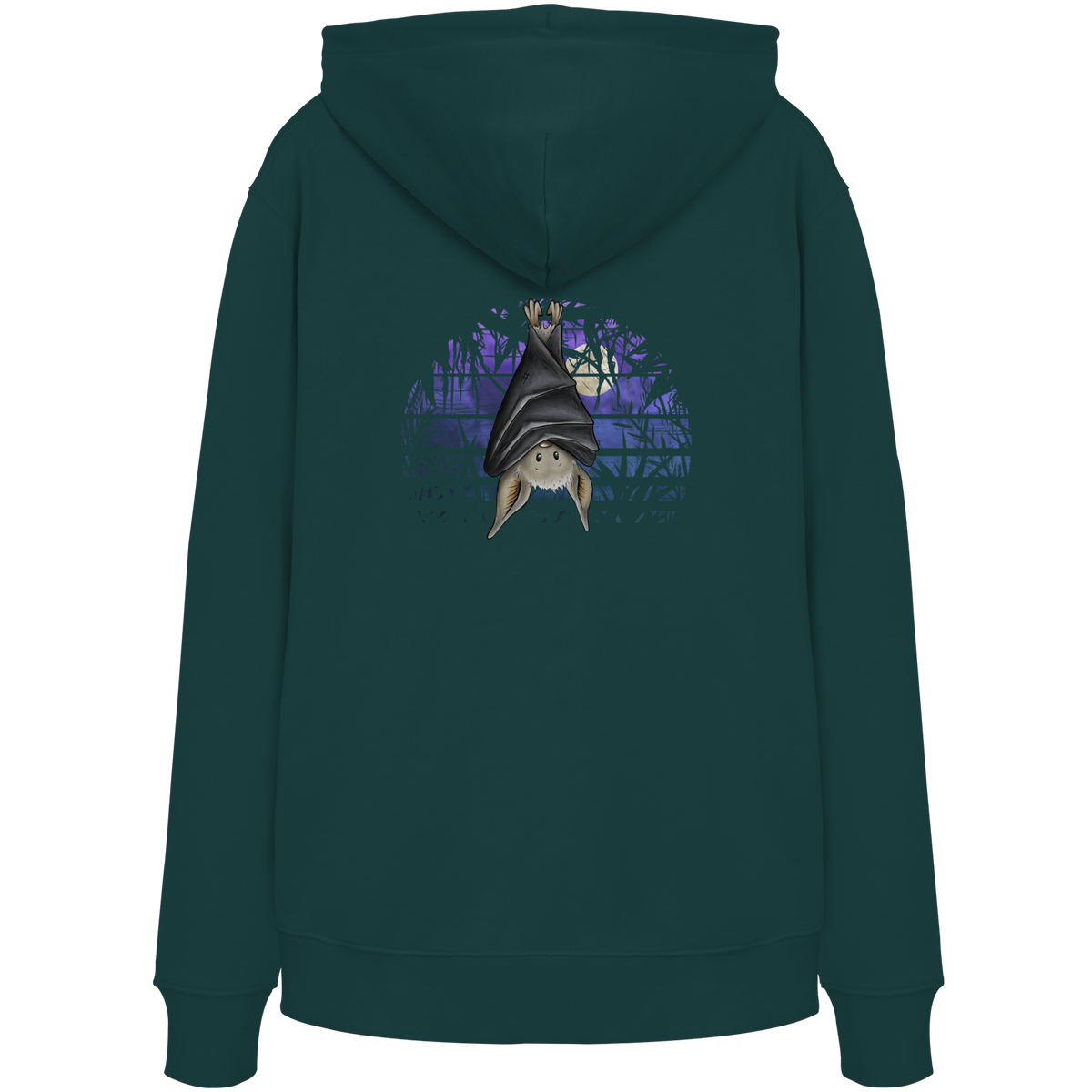 Fledermaus in blauer Nacht - Organic Hoodie