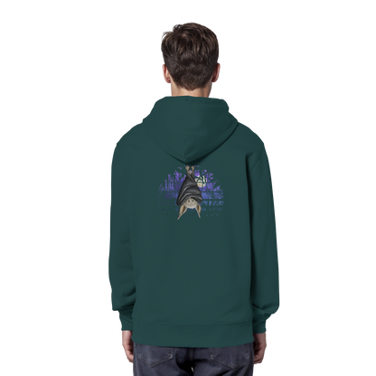 Fledermaus in blauer Nacht - Organic Hoodie