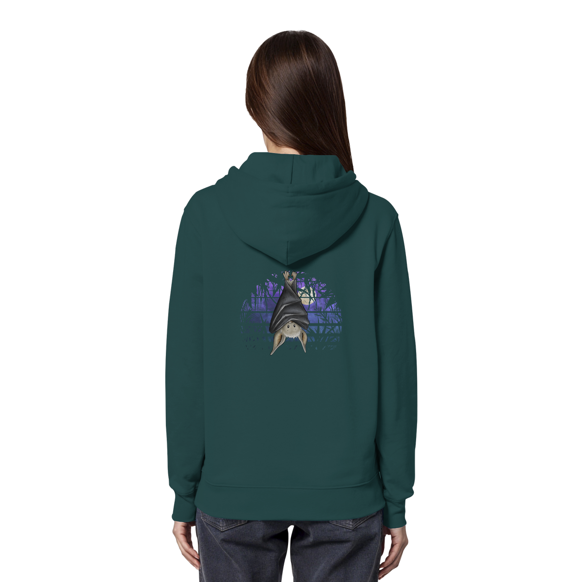 Fledermaus in blauer Nacht - Organic Hoodie
