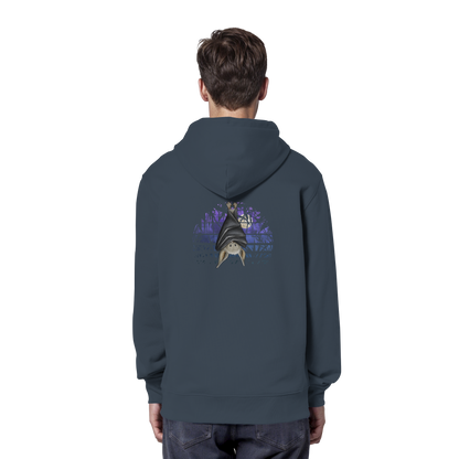 Fledermaus in blauer Nacht - Organic Hoodie
