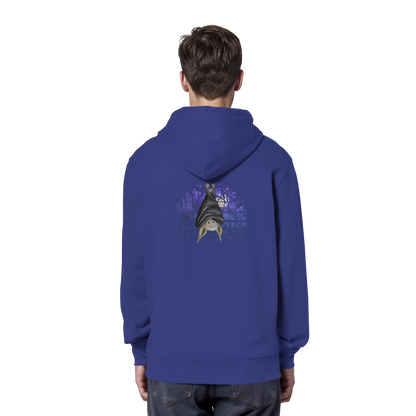 Fledermaus in blauer Nacht - Organic Hoodie