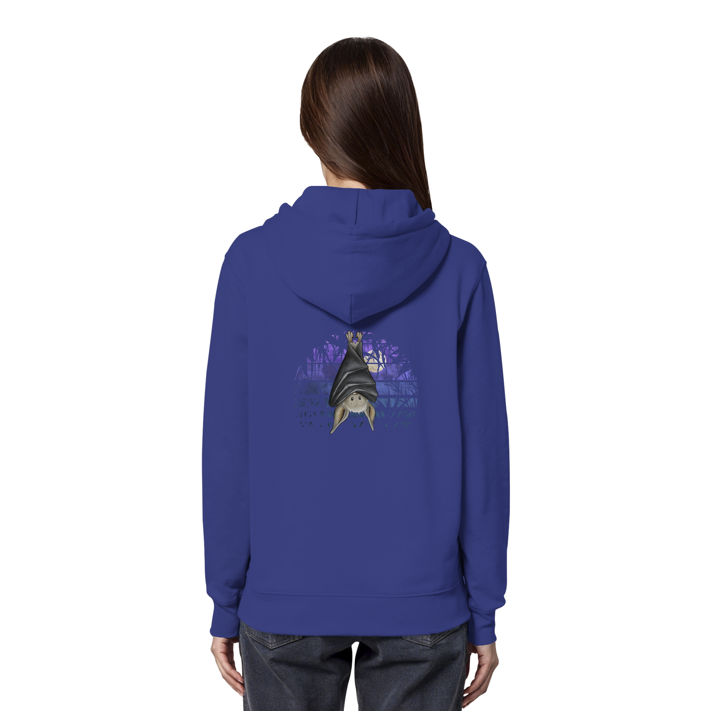 Fledermaus in blauer Nacht - Organic Hoodie