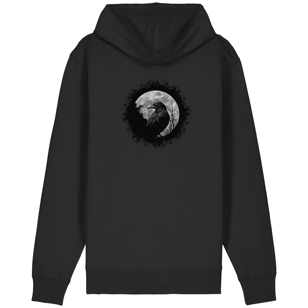 Schwarzer Rabe bei Vollmond  - Organic Relaxed Zipper