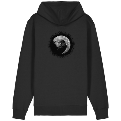 Schwarzer Rabe bei Vollmond  - Organic Relaxed Zipper