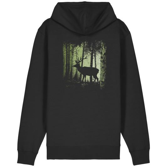 Hirsch im Zwielicht Wald - Organic Relaxed Zipper