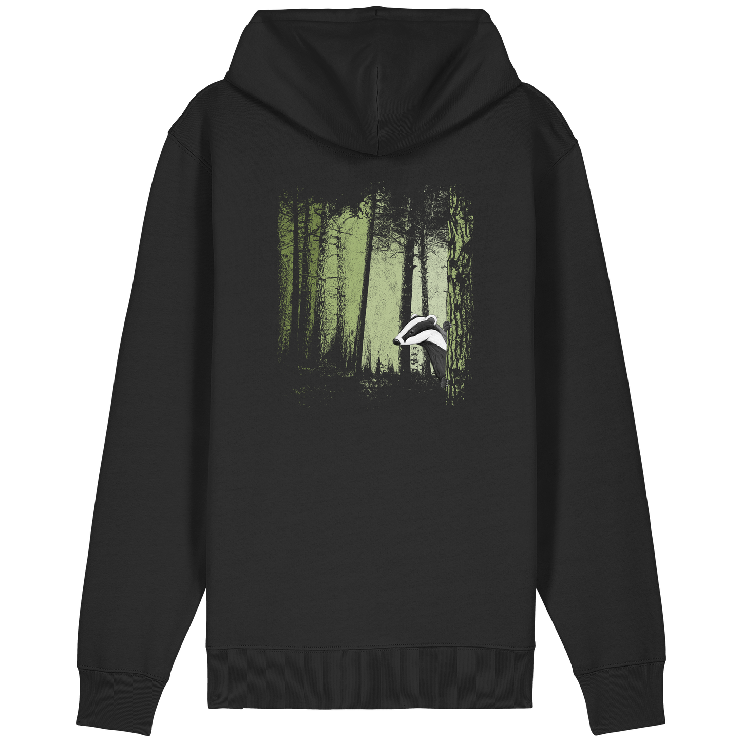 frecher Dachs im Zwielicht Wald - Organic Relaxed Zipper