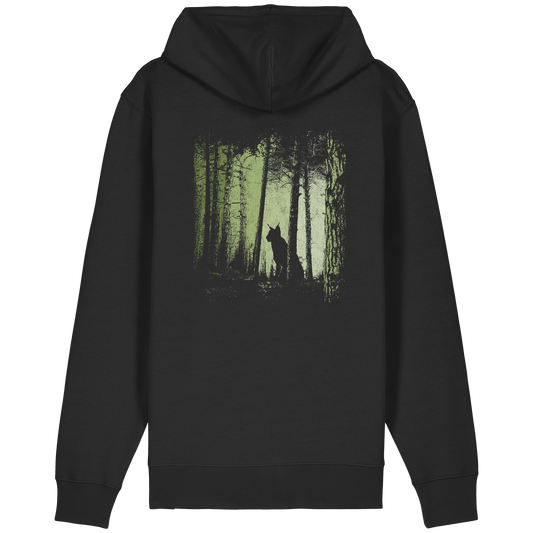 Luchs Wildkatze im Zwielicht Wald - Organic Relaxed Zipper