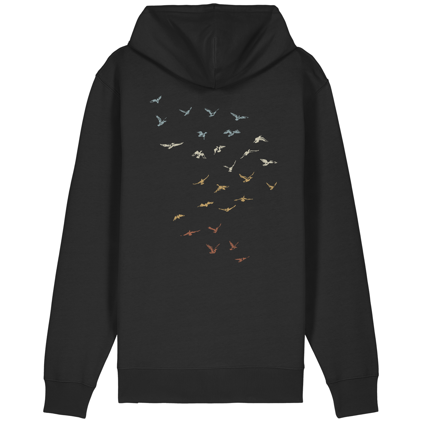 Retro Vogel Schwarm - Organic Relaxed Zipper