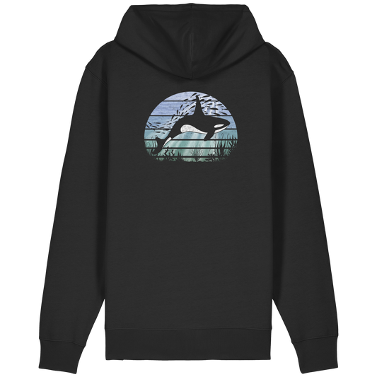Retro Tiefsee Schwertwal Orca - Organic Relaxed Zipper