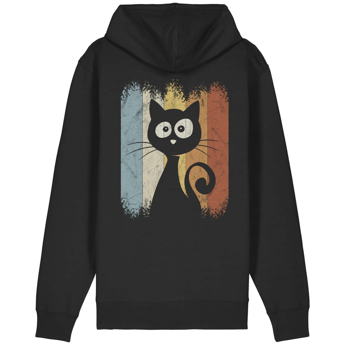 Retro Katze Silhouette - Organic Relaxed Zipper