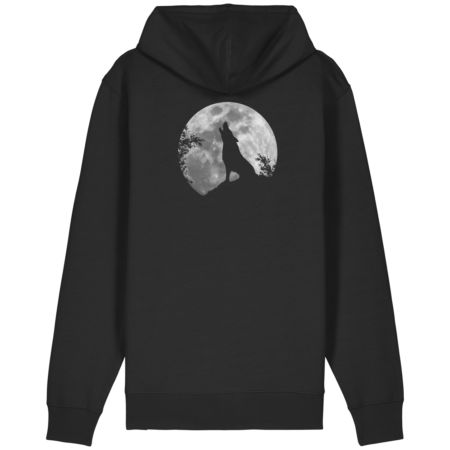 Heulender Wolf Silhouette vor Vollmond - Organic Relaxed Zipper