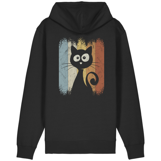 Retro Katze Silhouette - Organic Relaxed Zipper