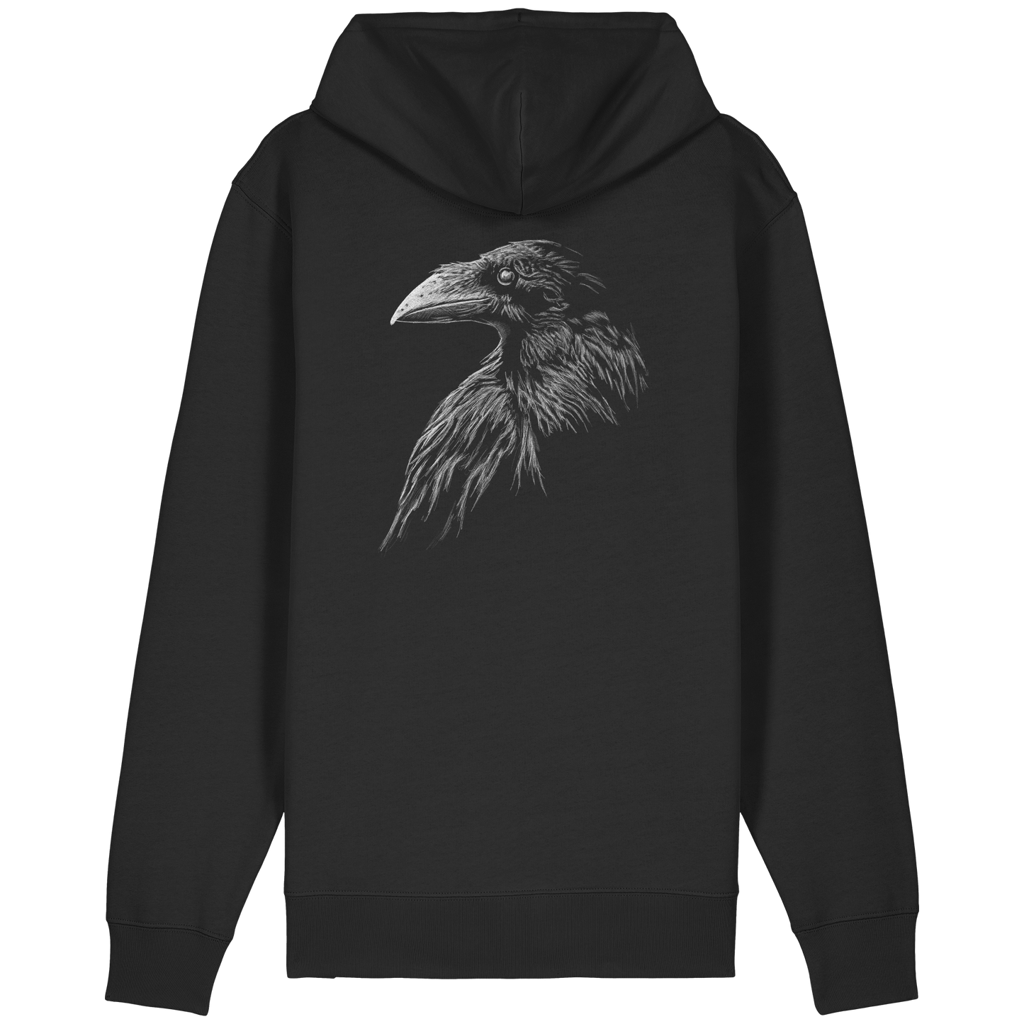 Kritzelkunst Rabe Krähe - Organic Relaxed Zipper