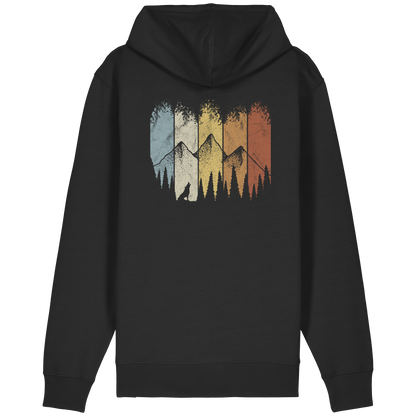 Retro Wald, Berge und Wolf  - Organic Relaxed Zipper
