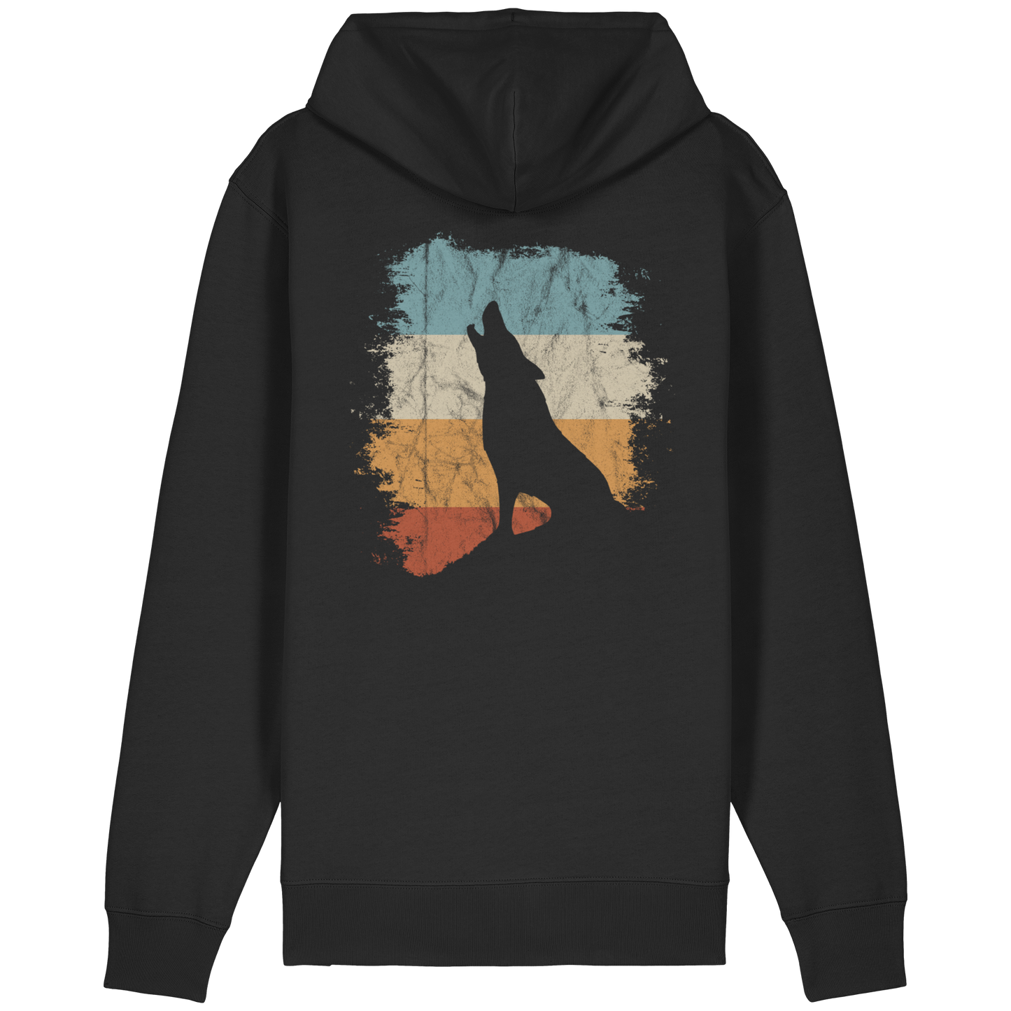 Retro Style lässig heulender Wolf  - Organic Relaxed Zipper