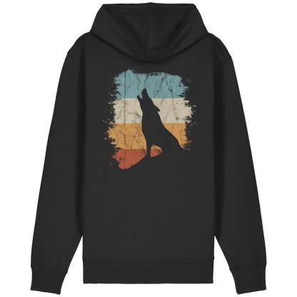 Retro Style lässig heulender Wolf  - Organic Relaxed Zipper