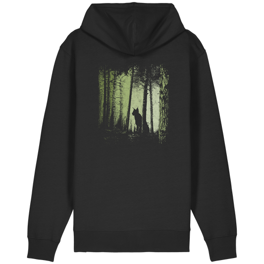 Luchs Wildkatze im Zwielicht Wald - Organic Relaxed Zipper