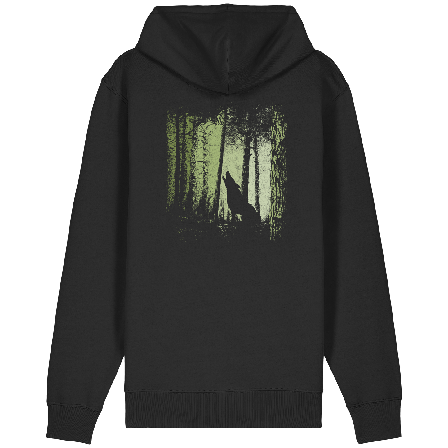 Einsamer Wolf im Zwielicht Wald  - Organic Relaxed Zipper