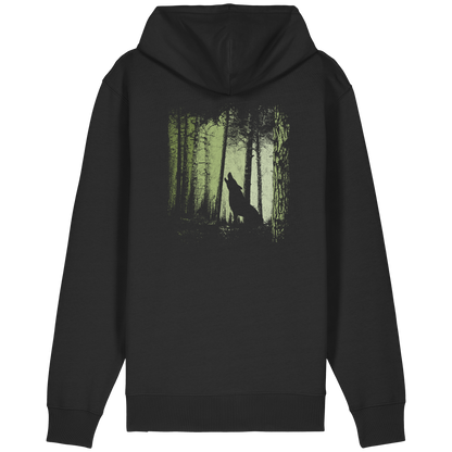 Einsamer Wolf im Zwielicht Wald  - Organic Relaxed Zipper