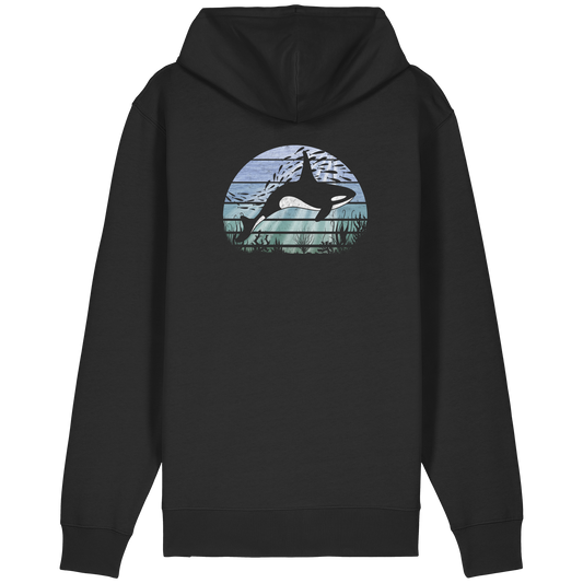 Retro Tiefsee Schwertwal Orca - Organic Relaxed Zipper