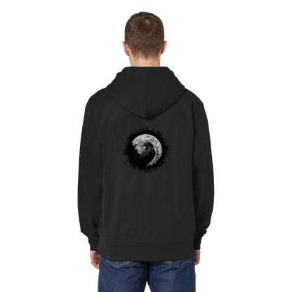 Schwarzer Rabe bei Vollmond  - Organic Relaxed Zipper