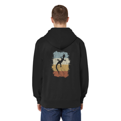 Retro Gecko Salamander Silhouette - Organic Relaxed Zipper