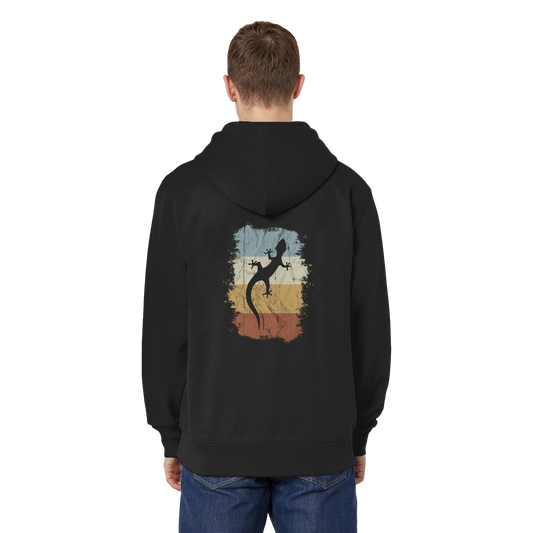 Retro Gecko Salamander Silhouette - Organic Relaxed Zipper