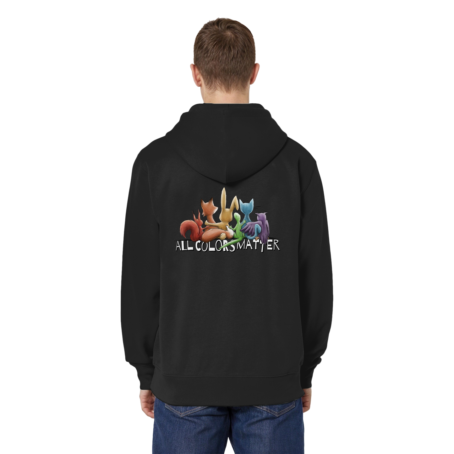 All Colors Matter! Regenbogen Tiere für Vielfalt - Organic Relaxed Zipper