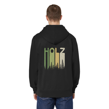 Holz Retro Wald Schriftzug - Organic Relaxed Zipper