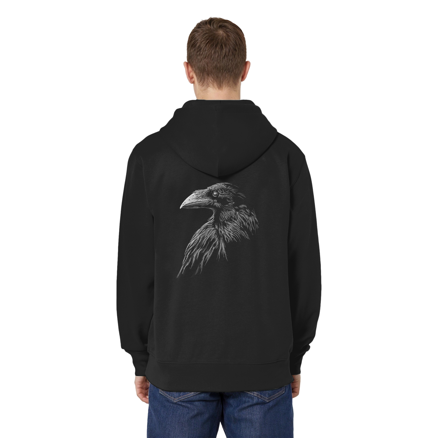 Kritzelkunst Rabe Krähe - Organic Relaxed Zipper