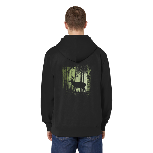 Hirsch im Zwielicht Wald - Organic Relaxed Zipper