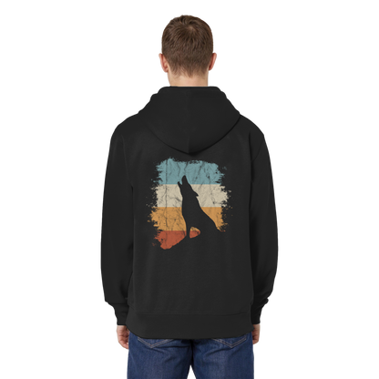 Retro Style lässig heulender Wolf  - Organic Relaxed Zipper