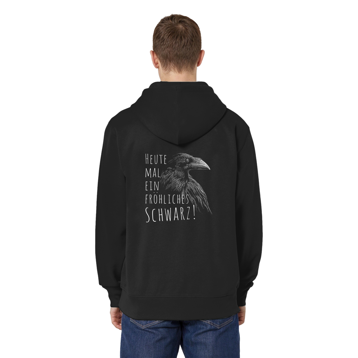 fröhlicher schwarzer Rabe - Organic Relaxed Zipper