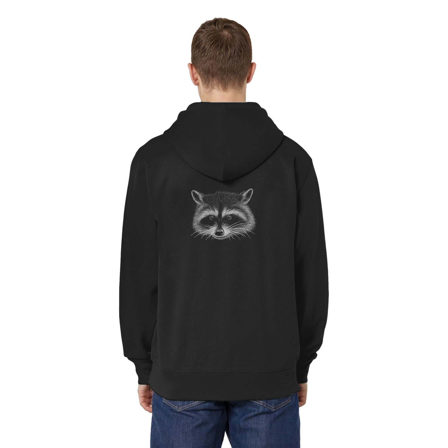 Waschbär Illustration Kritzelkunst - Organic Relaxed Zipper