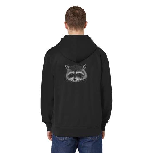 Waschbär Illustration Kritzelkunst - Organic Relaxed Zipper