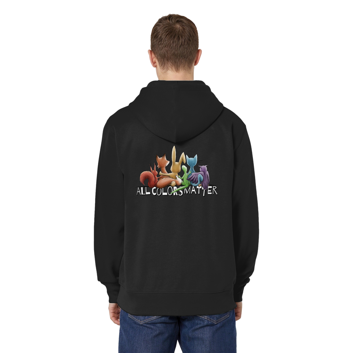 All Colors Matter! Regenbogen Tiere für Vielfalt - Organic Relaxed Zipper
