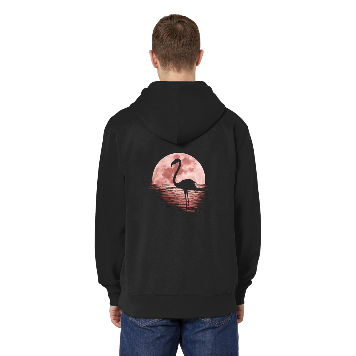 Rosa Vollmond Flamingo - Organic Relaxed Zipper