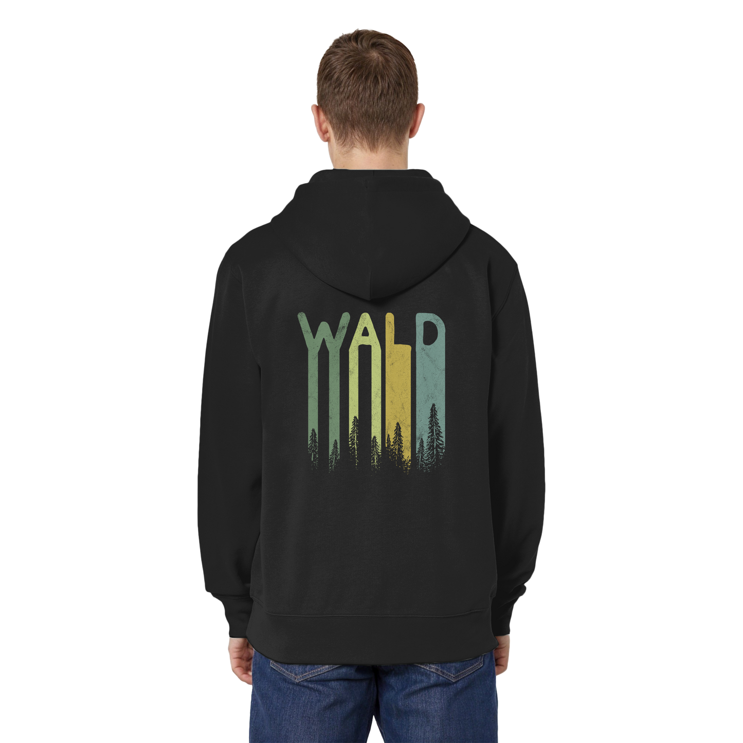 Wald Retro Forst Schriftzug - Organic Relaxed Zipper