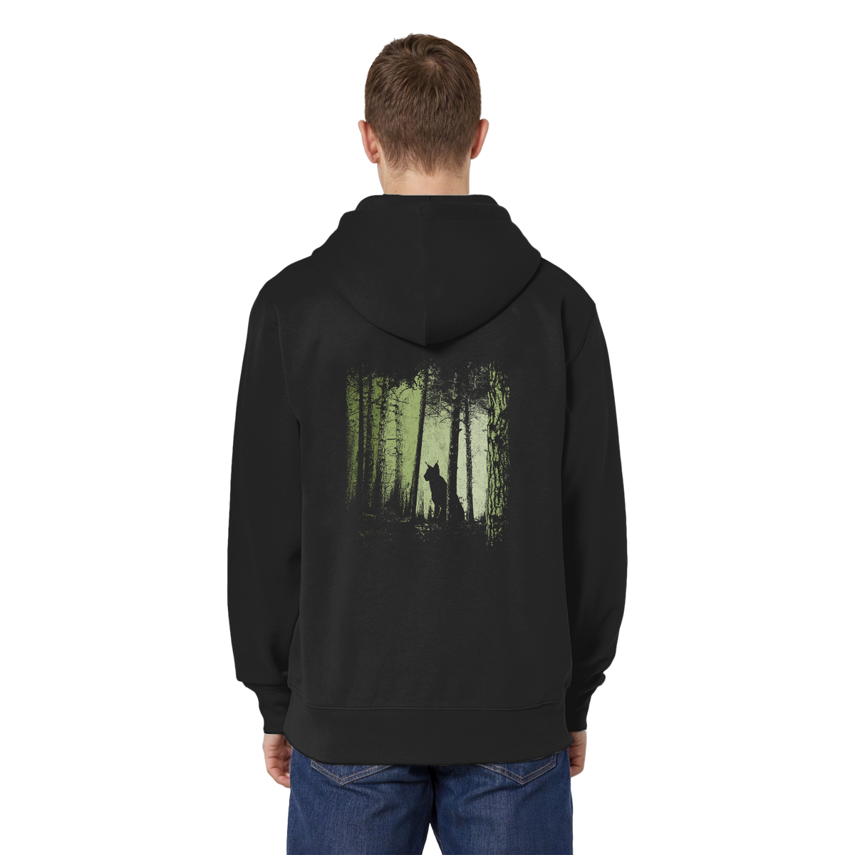Luchs Wildkatze im Zwielicht Wald - Organic Relaxed Zipper