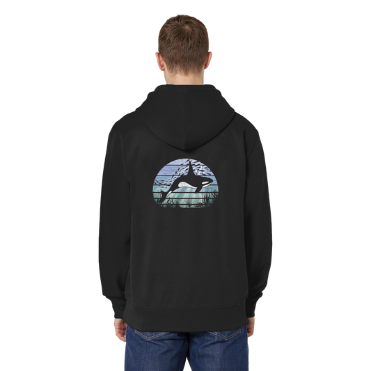 Retro Tiefsee Schwertwal Orca - Organic Relaxed Zipper