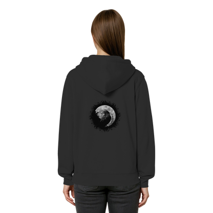 Schwarzer Rabe bei Vollmond  - Organic Relaxed Zipper