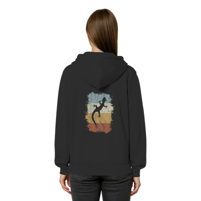 Retro Gecko Salamander Silhouette - Organic Relaxed Zipper
