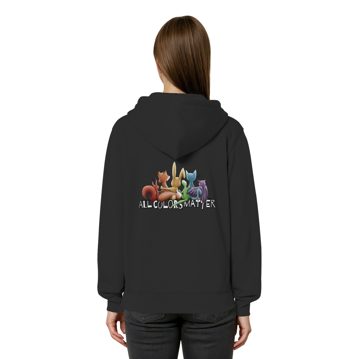 All Colors Matter! Regenbogen Tiere für Vielfalt - Organic Relaxed Zipper