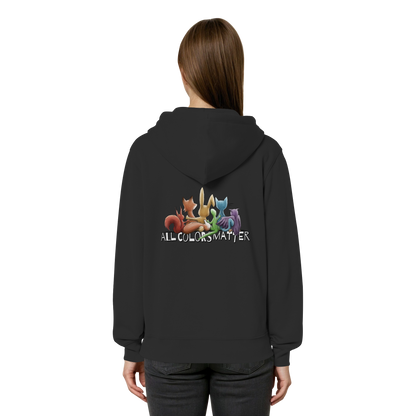 All Colors Matter! Regenbogen Tiere für Vielfalt - Organic Relaxed Zipper