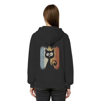 Retro Katze Silhouette - Organic Relaxed Zipper