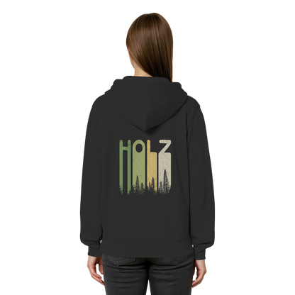 Holz Retro Wald Schriftzug - Organic Relaxed Zipper