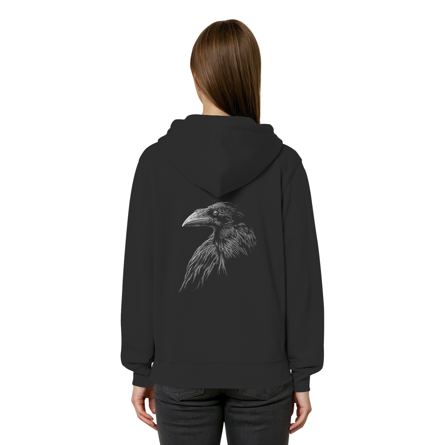 Kritzelkunst Rabe Krähe - Organic Relaxed Zipper